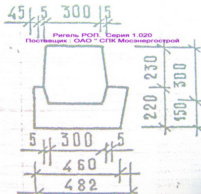Изготовим железобетонные изделия ЖБИ ригель однополочный РОП Серия 1.020