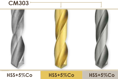 Спиральное сверло средней длины по DIN 345 HSS+5%Co серия CM303
