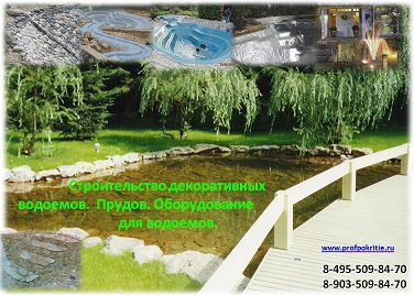 Гидроизоляция прудов и водоемов. Оборудование для водоемов. Декорация.
